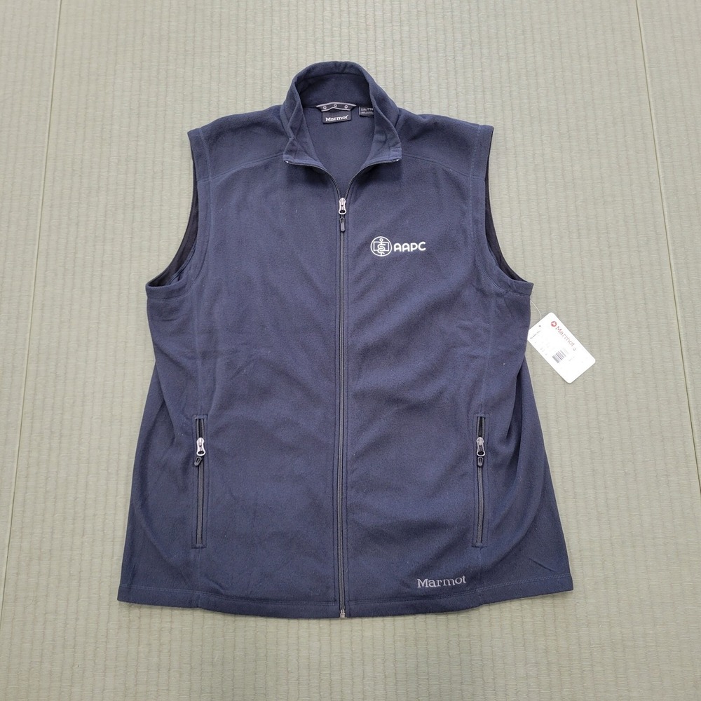 NEW Men's Marmot Fleece Rocklin Vest XXL Black AACP Logo Sleeveless (901077-001)
